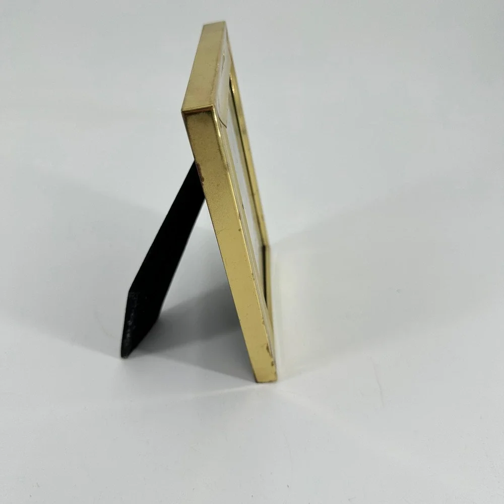 Vintage Gold Tone Metal 4x6 Picture Frame Polished Wide Border Easel Back